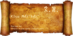 Kluz Máté névjegykártya