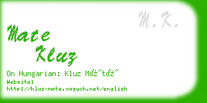 mate kluz business card